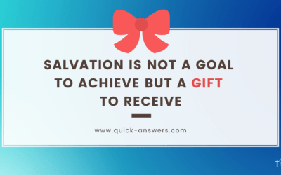 Salvation is not a goal to achieve it is a gift to receive.